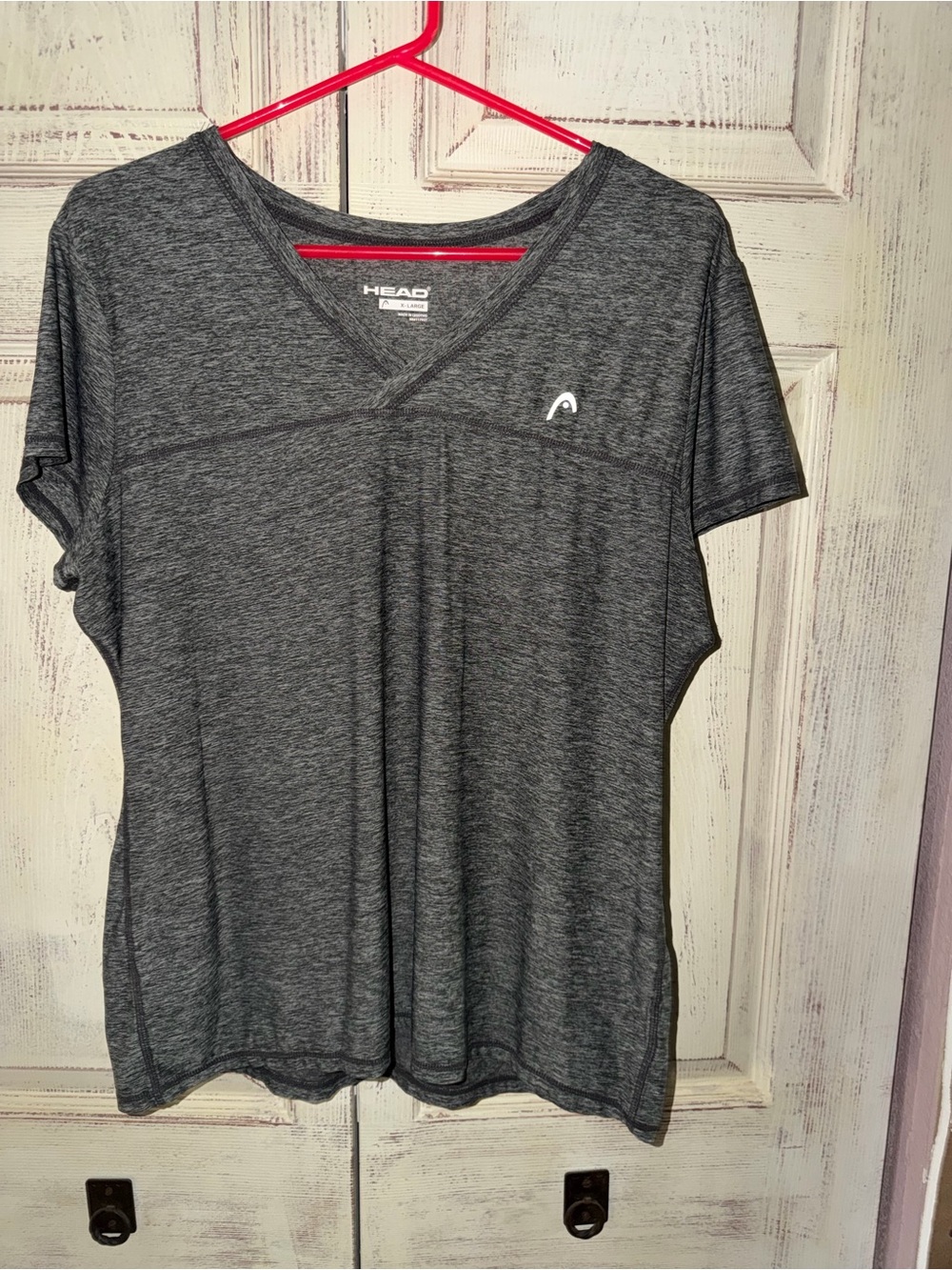 HEAD Heathered Charcoal V-Neck Short Sleeve Tee
